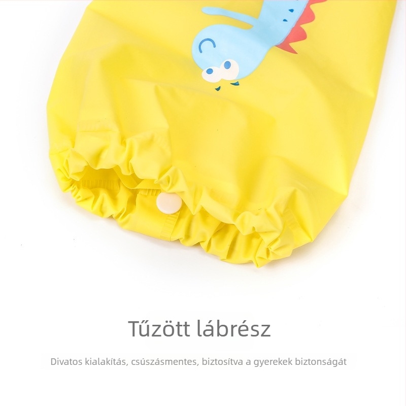 Gyerek EVA esőponcsó, egy darabból, vízálló PE ragasztó réteg, nyomtatott logó