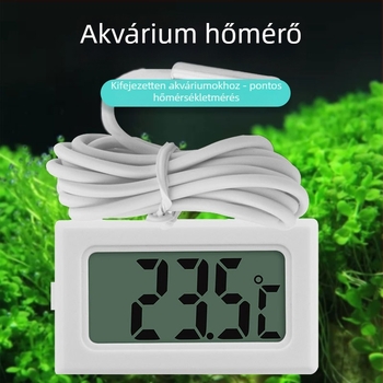 LX Digitális akváriumi hőmérő LCD kijelzővel, vízálló 1 m szonda, 0,1°C felbontás