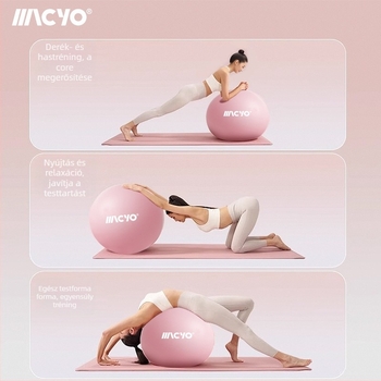 Jóga labda a csípőemeléshez - felfújható Pilates labda, robbanásbiztos, otthoni edzés és törzs egyensúlya