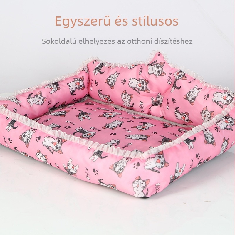 Macska fészek matrac, mind a négy évszakra, textil anyagból