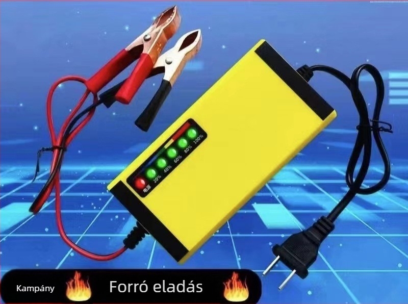 Hátizsák-stílusú 12V-os akkumulátor intelligens töltő Li-ion és ólom-sav akkukhoz | Bemenet 220V AC, Kimenet 12.6V 2A
