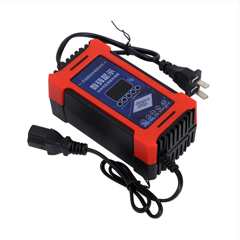 Hátizsák-stílusú 12V-os akkumulátor intelligens töltő Li-ion és ólom-sav akkukhoz | Bemenet 220V AC, Kimenet 12.6V 2A