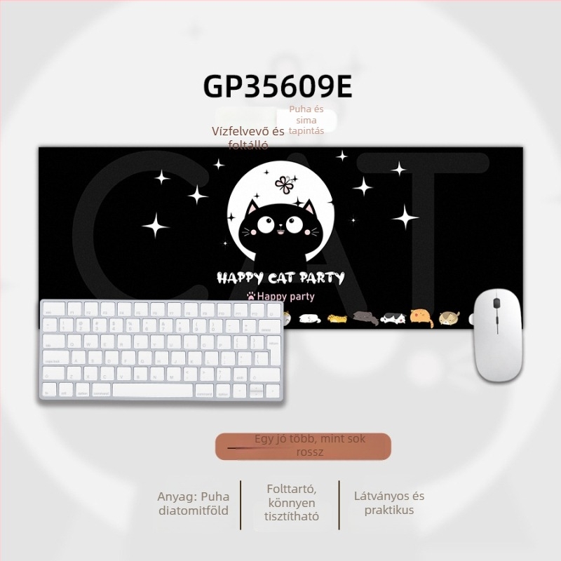 Egérpad - természetes gumi, csúszásmentes, rajzfilm-stílusú irodai pad