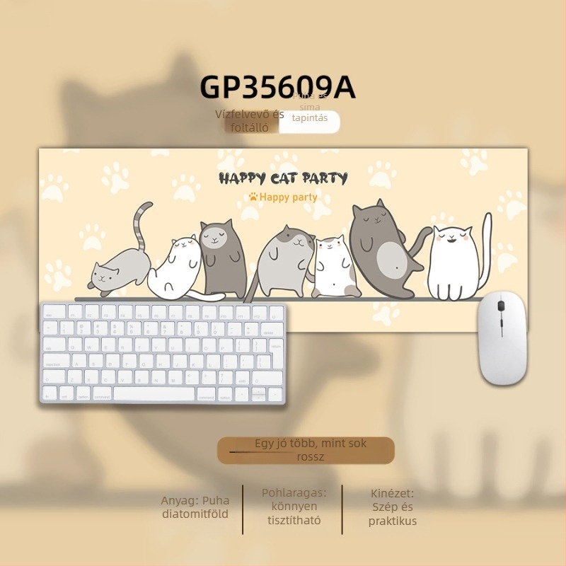 Egérpad - természetes gumi, csúszásmentes, rajzfilm-stílusú irodai pad