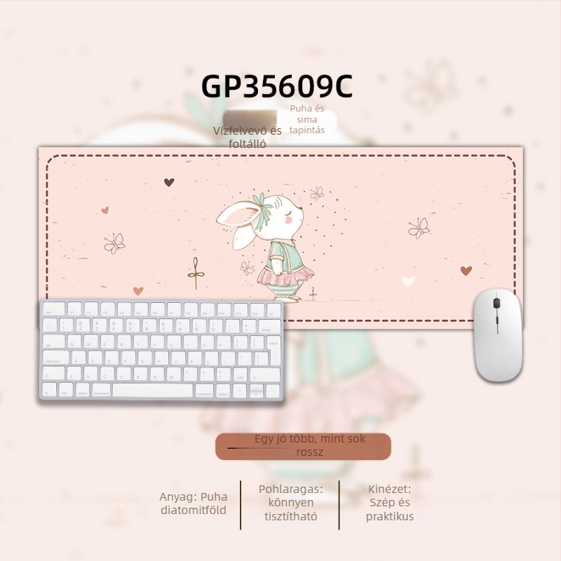 Egérpad - természetes gumi, csúszásmentes, rajzfilm-stílusú irodai pad