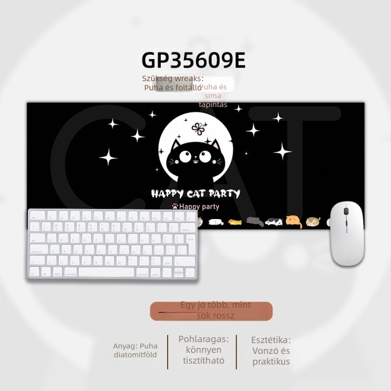 Egérpad - természetes gumi, csúszásmentes, rajzfilm-stílusú irodai pad