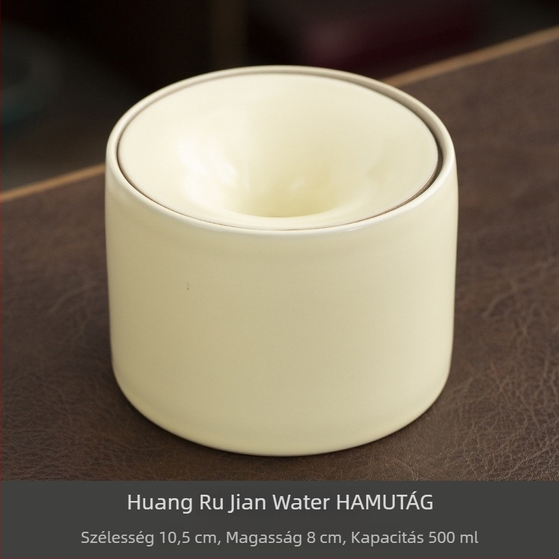 Kerámia hamutál fedővel, kis méretű otthonra és irodába, Jingbai márka, Ru Kiln stílus, kék-fehér design, logó nyomtatás lehetséges