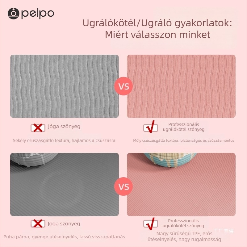 Kör alakú ugrókötél matrac, vastagított, hangszigetelt és ütéscsillapító, otthoni használatra, csúszásmentes