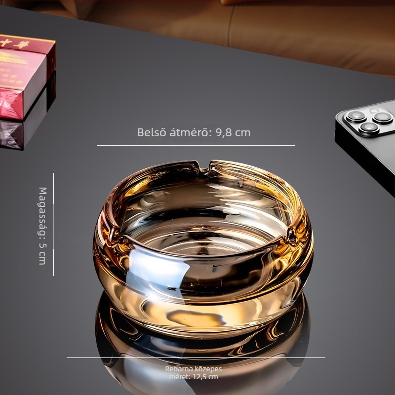 Nagy kapacitású üveggel készült hamutál, minimalist dizájn; Anyag: üveg; Márka: Deli glass; Logó nyomtatás: elérhető; Testreszabás: lehetséges; Dobozmennyiség: 24 darab