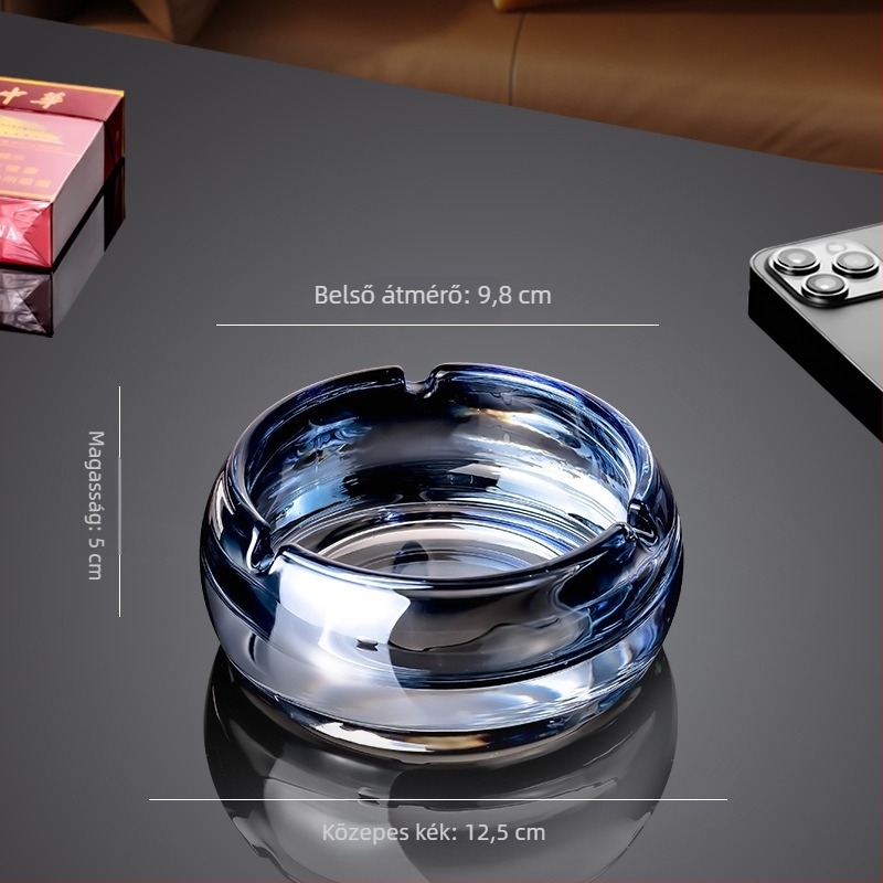 Nagy kapacitású üveggel készült hamutál, minimalist dizájn; Anyag: üveg; Márka: Deli glass; Logó nyomtatás: elérhető; Testreszabás: lehetséges; Dobozmennyiség: 24 darab