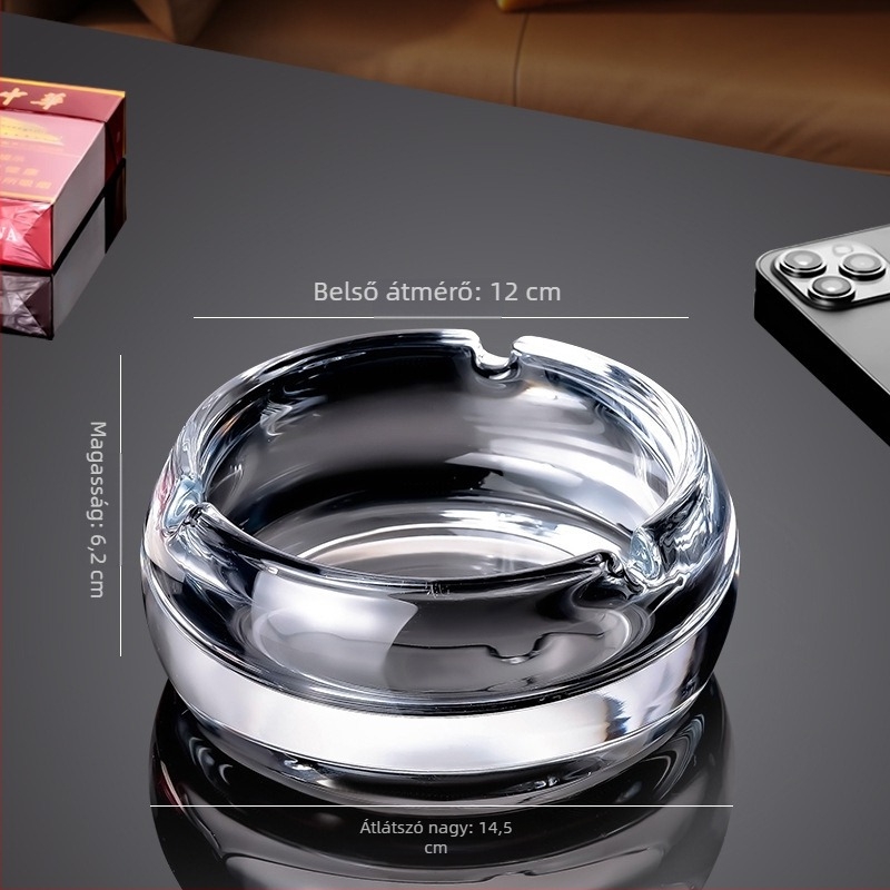 Nagy kapacitású üveggel készült hamutál, minimalist dizájn; Anyag: üveg; Márka: Deli glass; Logó nyomtatás: elérhető; Testreszabás: lehetséges; Dobozmennyiség: 24 darab