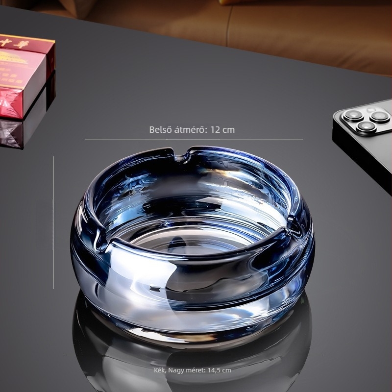Nagy kapacitású üveggel készült hamutál, minimalist dizájn; Anyag: üveg; Márka: Deli glass; Logó nyomtatás: elérhető; Testreszabás: lehetséges; Dobozmennyiség: 24 darab
