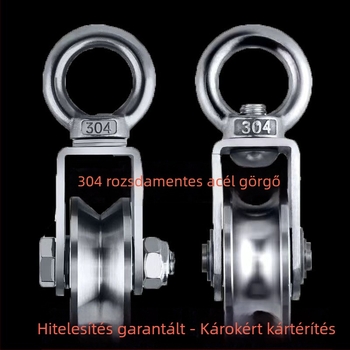 304 rozsdamentes acél fix görgő csapággyal drótos emelőhöz – egyszemélyes, nagy teherbírású