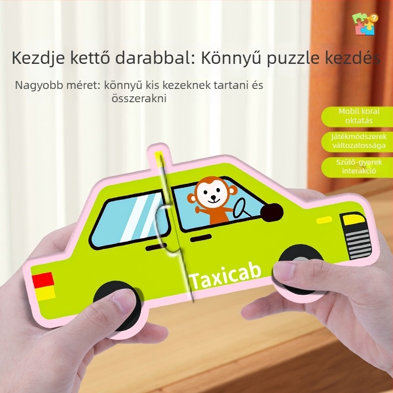 Gyerekeknek szóló mágneses puzzle – oktatási játék az ábécé és állatok témáival, papíralapú, sík puzzle, 4–6 éveseknek