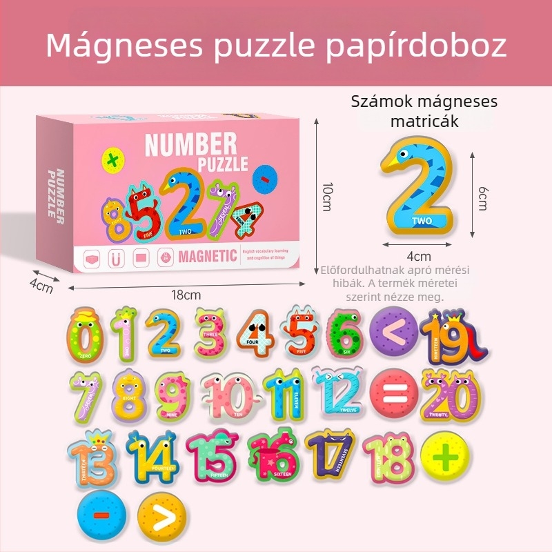 Gyerekeknek szóló mágneses puzzle – oktatási játék az ábécé és állatok témáival, papíralapú, sík puzzle, 4–6 éveseknek