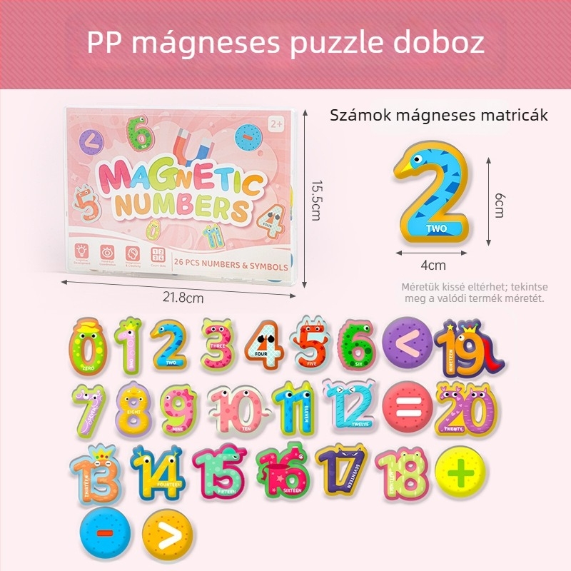 Gyerekeknek szóló mágneses puzzle – oktatási játék az ábécé és állatok témáival, papíralapú, sík puzzle, 4–6 éveseknek