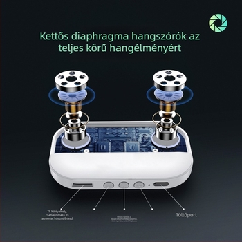 Csontvezetéses alvóhangszóró a párna alatt – Bluetooth 5.2, 2 hangszóró, 20 Hz–20 kHz, SNR ≥60 dB, IPX4