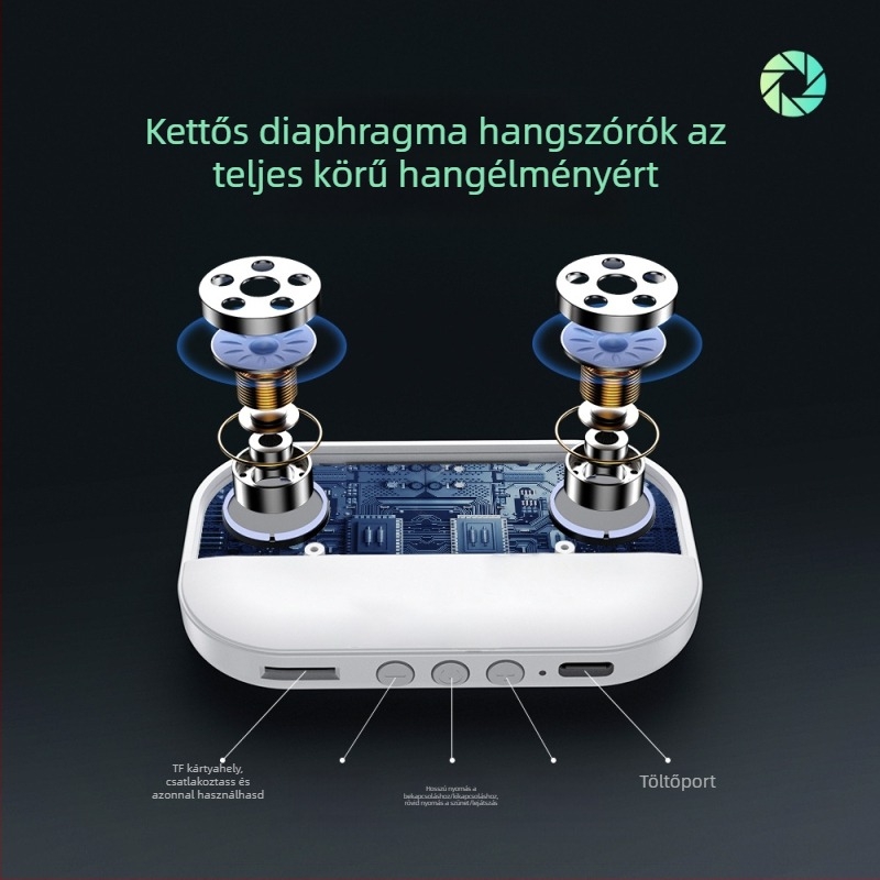 Csontvezetéses alvóhangszóró a párna alatt – Bluetooth 5.2, 2 hangszóró, 20 Hz–20 kHz, SNR ≥60 dB, IPX4