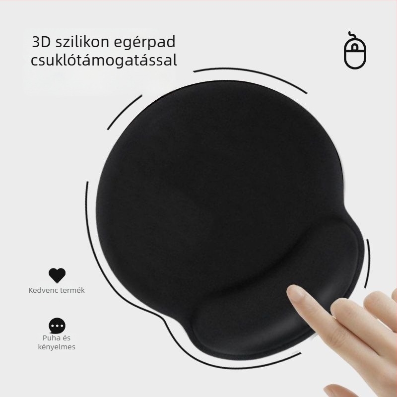 Egérpad csukló támaszzal – szilikon csúszásmentes, kényelmes csuklótámasz