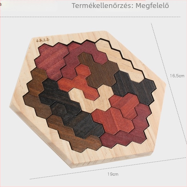 Fából készült méhsejt formájú puzzle gyerekeknek, változtatható, DIY-barát, mintavételes testreszabás, 4–6 éveseknek