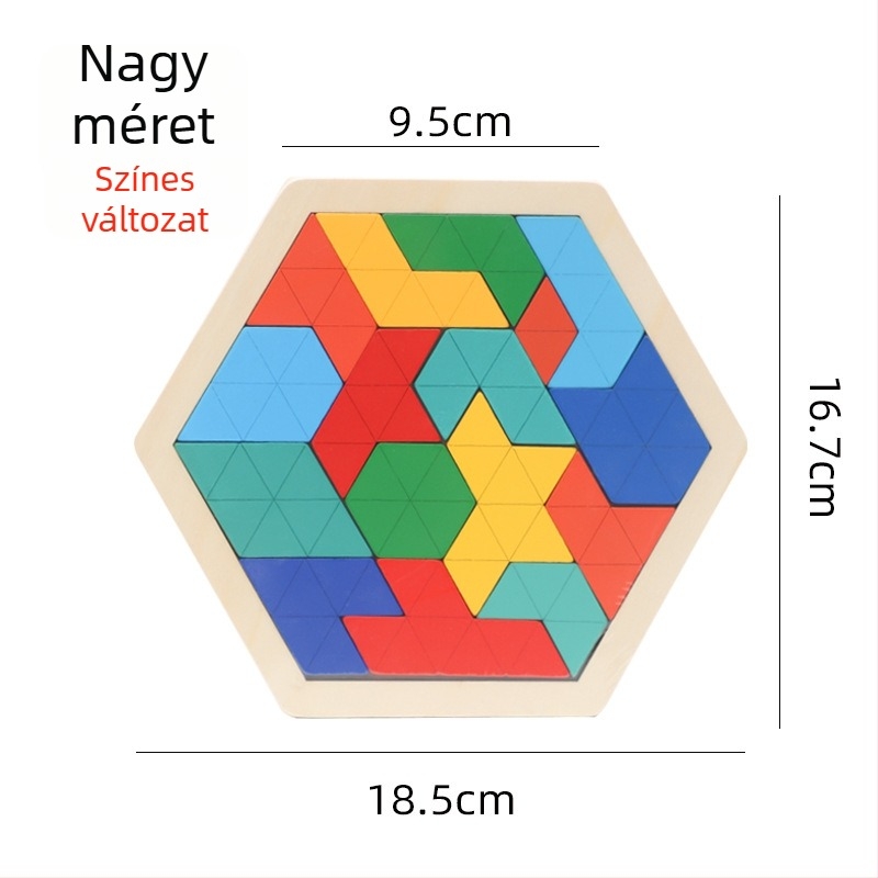 Fából készült méhsejt formájú puzzle gyerekeknek, változtatható, DIY-barát, mintavételes testreszabás, 4–6 éveseknek