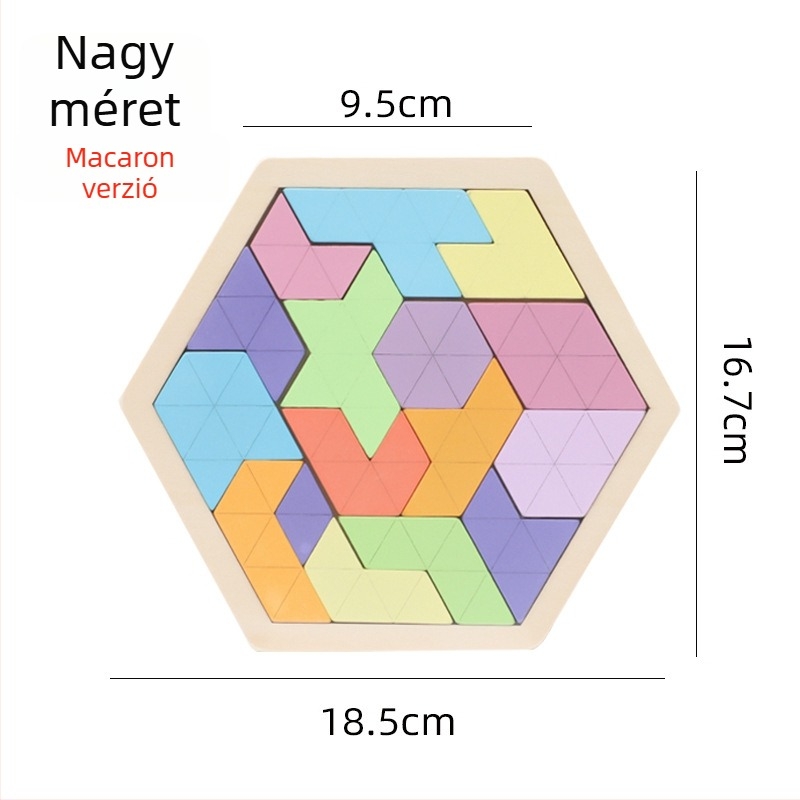 Fából készült méhsejt formájú puzzle gyerekeknek, változtatható, DIY-barát, mintavételes testreszabás, 4–6 éveseknek