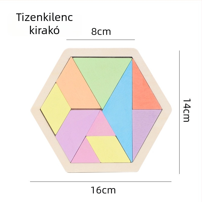 Fából készült méhsejt formájú puzzle gyerekeknek, változtatható, DIY-barát, mintavételes testreszabás, 4–6 éveseknek