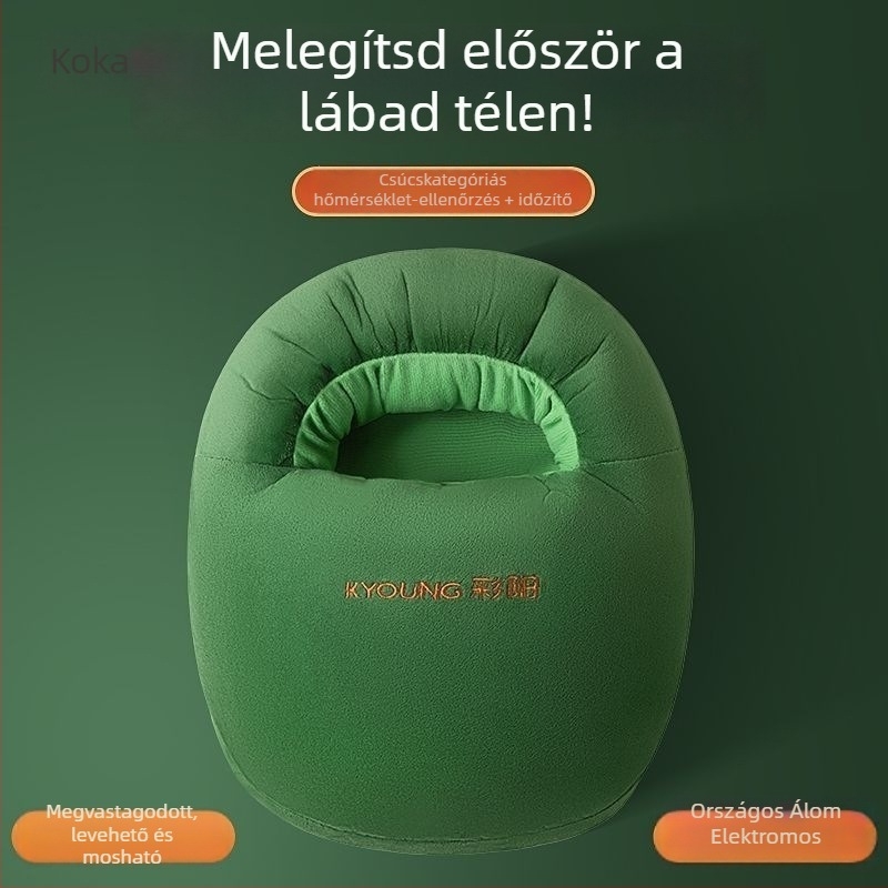 Kyoung/Caiyang fűtött talpú papucsok férfiaknak, USB-s, elektromos fűtés, felső része valódi bőr, egyszerű, modern házicipő