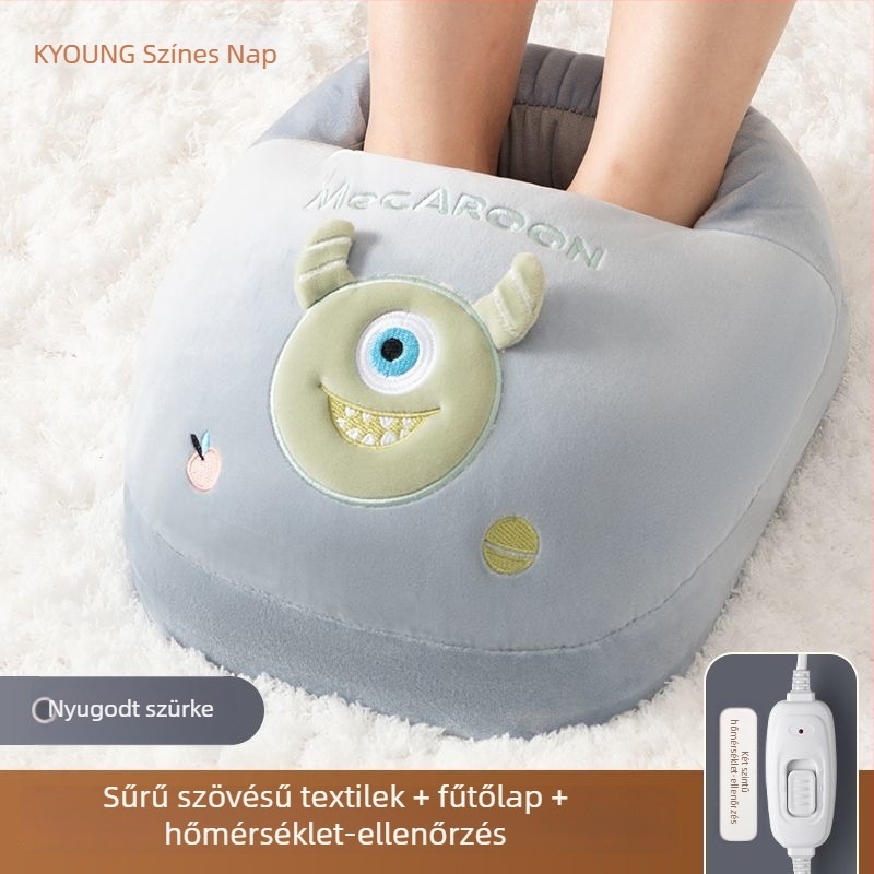 Kyoung/Caiyang fűtött talpú papucsok férfiaknak, USB-s, elektromos fűtés, felső része valódi bőr, egyszerű, modern házicipő