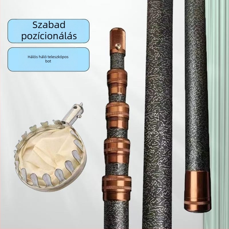 Üvegszálas teleszkópos rúd, szigetelt, multifunkcionális; gyűjtésre, fűnyírásra és horgászatra; 2–10 részre osztva; súly 250–1700 g; állítható