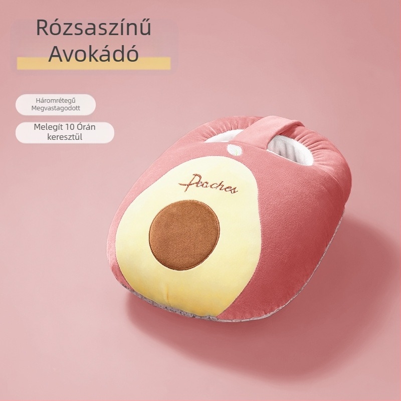 USB-s feltölthető fűtőpapucs — felsőrész: valódi bőr, talp: gumi, fűtőtalp