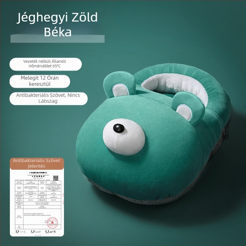 USB-s feltölthető fűtőpapucs — felsőrész: valódi bőr, talp: gumi, fűtőtalp