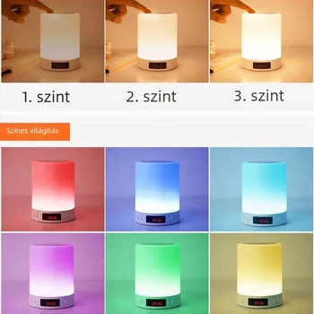 Éjjeliszekrényhez Bluetooth hangszóró LED kijelzővel és ébresztőórával, 5W kimenet, Bluetooth 5.0, beépített akkumulátor 800–1000 mAh