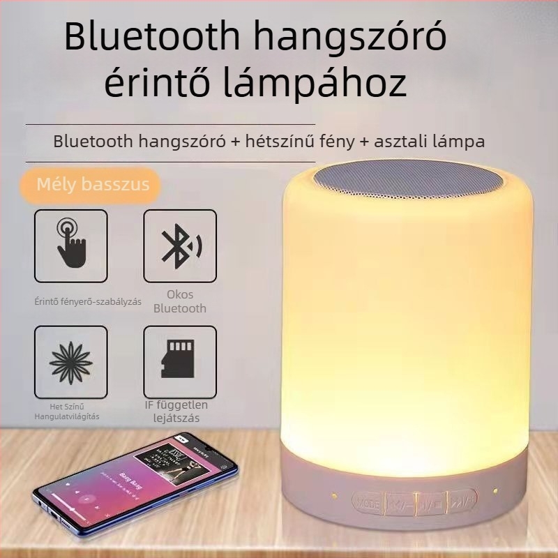 Éjjeliszekrényhez Bluetooth hangszóró LED kijelzővel és ébresztőórával, 5W kimenet, Bluetooth 5.0, beépített akkumulátor 800–1000 mAh