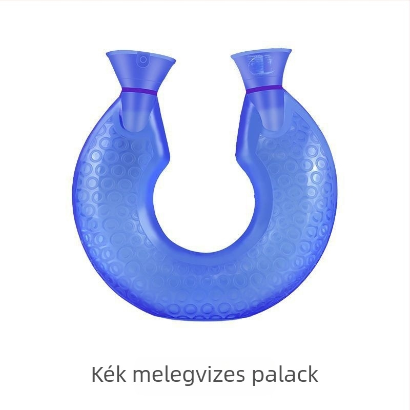 Vízfeltöltésű forróvíz-palack, U alakú, vastagt és ütésálló, váll- és nyakmelegítő, több szintű hőmérséklet-szabályozással