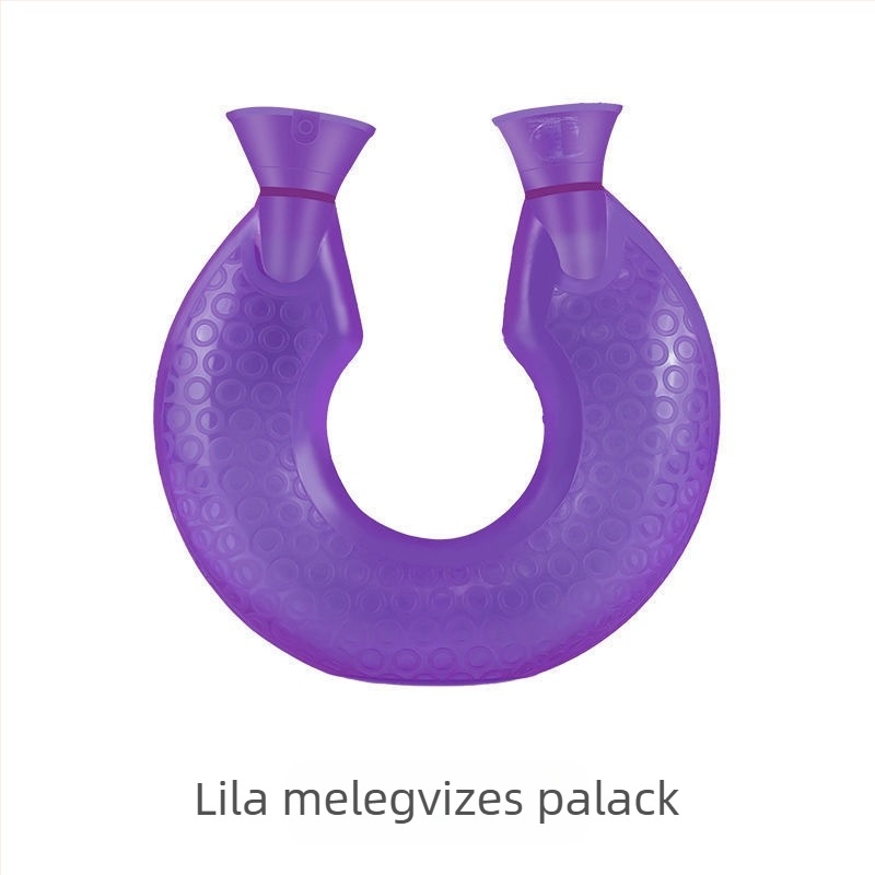 Vízfeltöltésű forróvíz-palack, U alakú, vastagt és ütésálló, váll- és nyakmelegítő, több szintű hőmérséklet-szabályozással