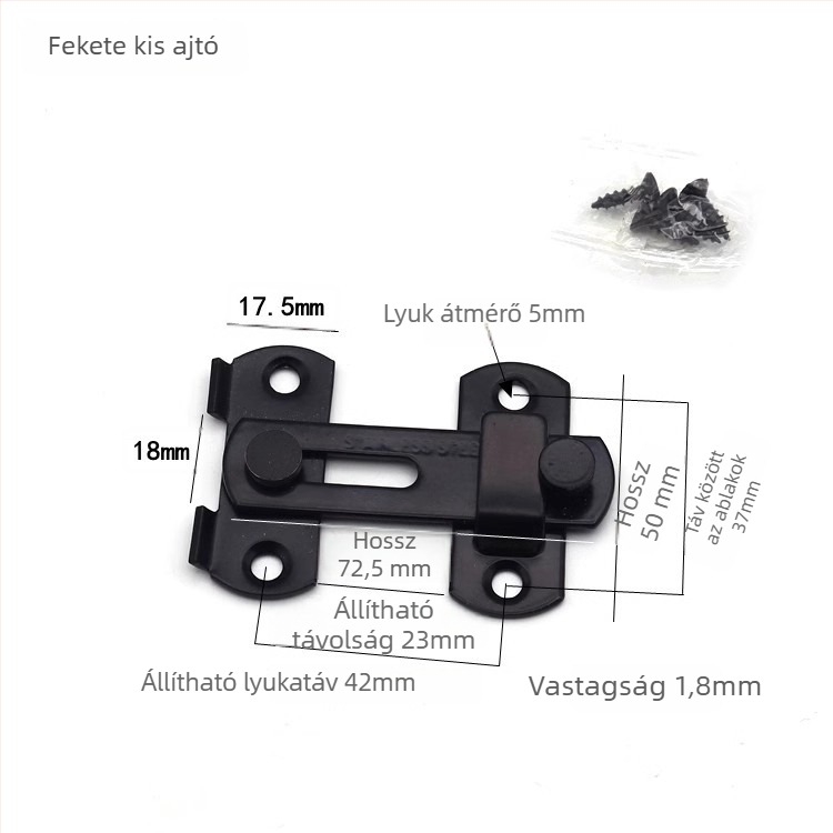 Rozsdamentes acél ajtózár, típus B, faajtókhoz, kefés felület, Mingshi hardware, modern minimalist stílus