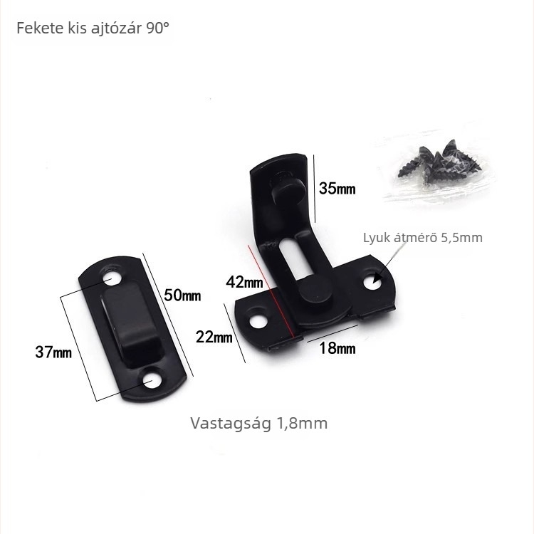 Rozsdamentes acél ajtózár, típus B, faajtókhoz, kefés felület, Mingshi hardware, modern minimalist stílus