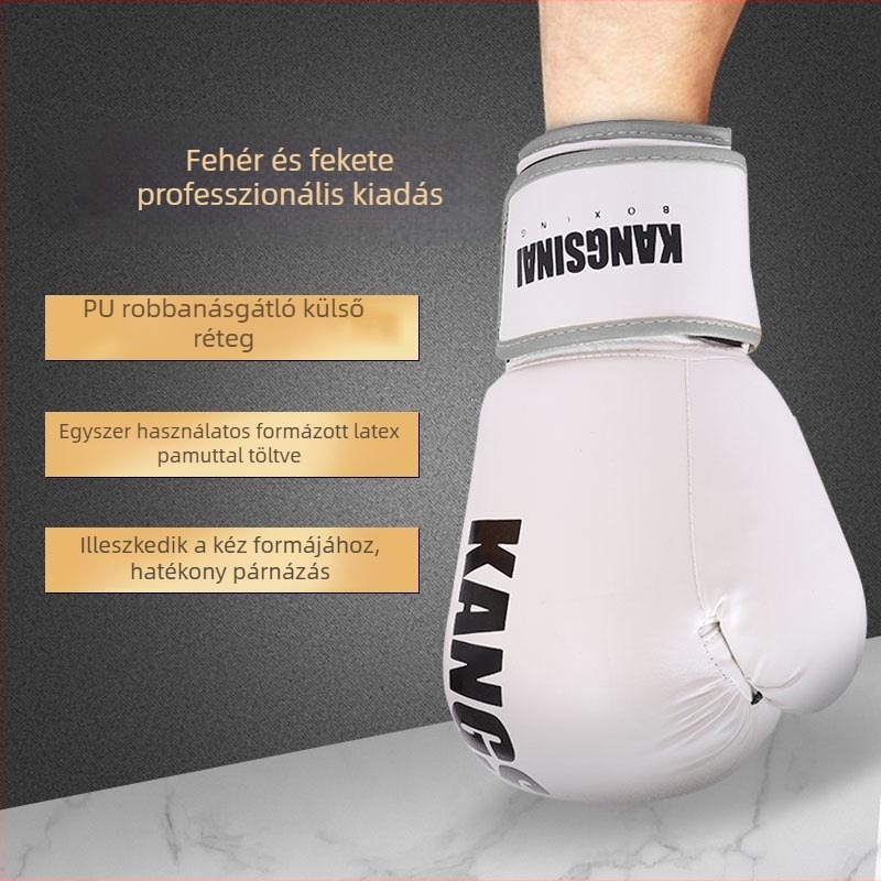 BK PU bokszkesztyűk, függőleges kialakítás, 6oz/8oz/10oz, modell qjst001, Muay Thai és Sanda