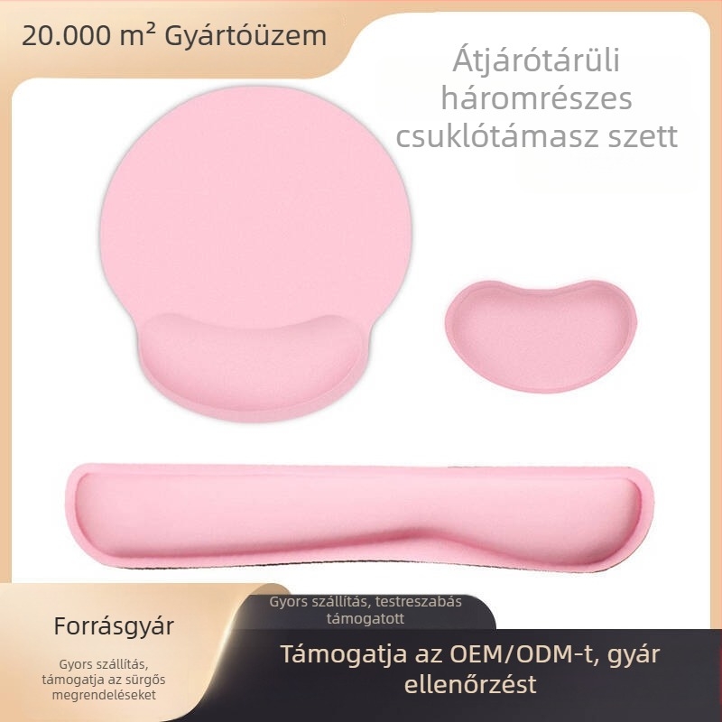 Háromdarabos csuklótámasz egérpad készlet, gumi anyagú, egyoldalas, injektálással gyártott, OEM testreszabás