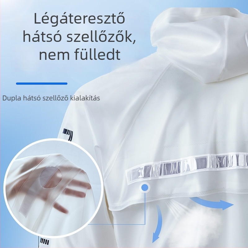 Haixiang osztott esőkabát felnőtteknek, PVC anyag, átlátszó, fényvisszaverő csíkok, egyedi logó