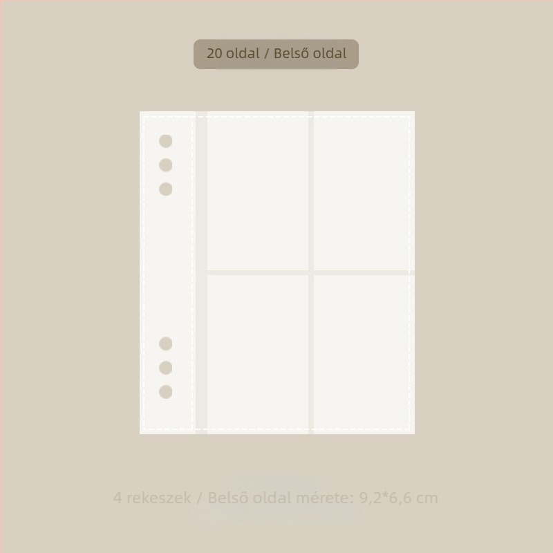 PU kártyaalbum, PU borító, szabad oldalas kialakítás, szabad kötés, általános fényképalbum, logó nélkül