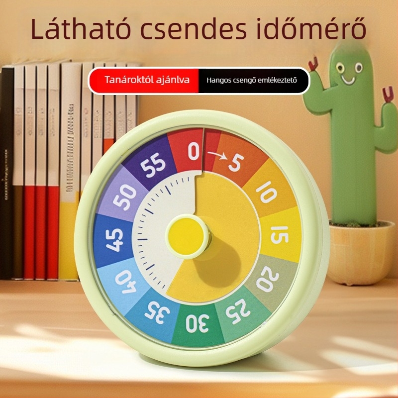 Gyerekeknek szóló tantermi időzítő óra vizuális visszaszámlálással — kerek műanyag óra analóg-digitális kijelzővel