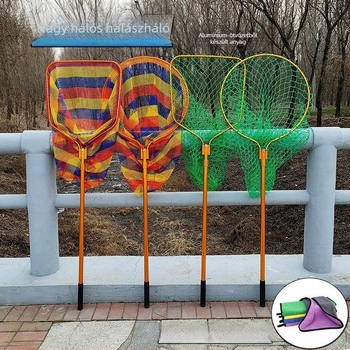 Vetőháló nagy szemű, alumíniumötvözetes nyéllel, masszív kivitel