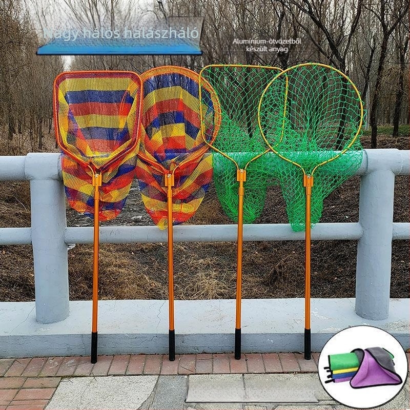 Vetőháló nagy szemű, alumíniumötvözetes nyéllel, masszív kivitel