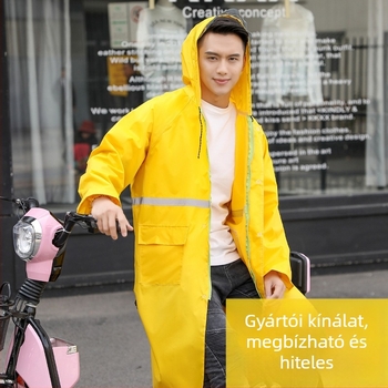 Hosszú fényvisszaverő kültéri esőponcsó motorkerékpárosok számára, vast Oxford anyag, PVC réteg, 1 személyre