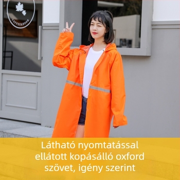 Hosszú fényvisszaverő kültéri esőponcsó motorkerékpárosok számára, vast Oxford anyag, PVC réteg, 1 személyre