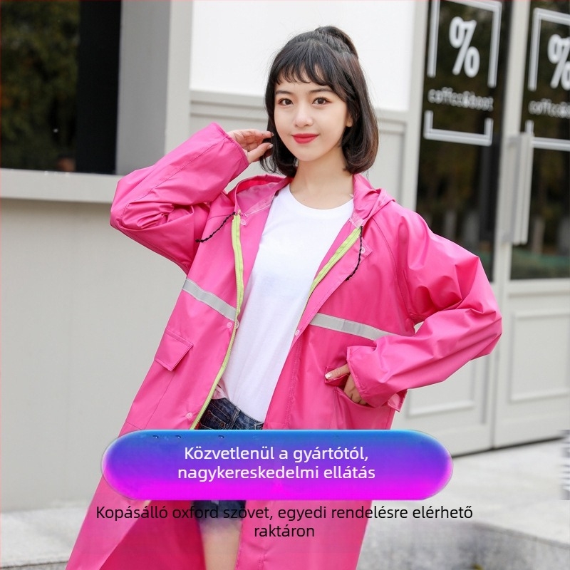 Hosszú fényvisszaverő kültéri esőponcsó motorkerékpárosok számára, vast Oxford anyag, PVC réteg, 1 személyre