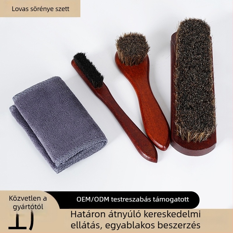 Cipőecset lófarokszőrrel, ápolásra és fertőtlenítésre, testreszabható, modern minimalista stílus
