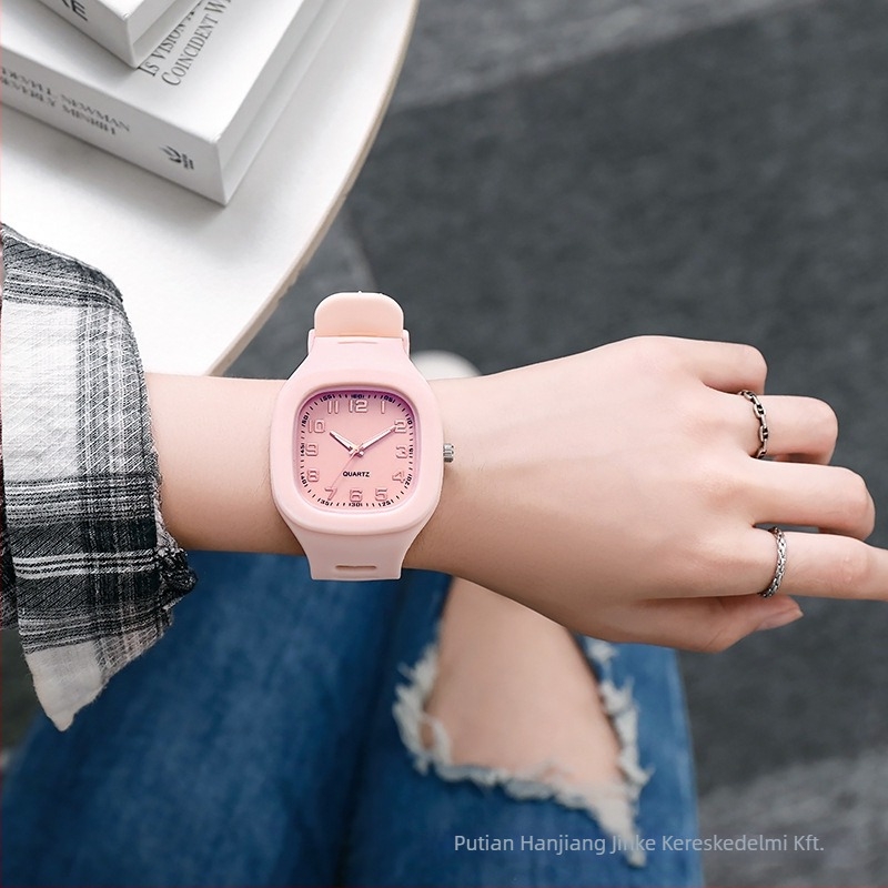 Kapanou Óra - Elektronikus mozgás, 44 mm kör alakú számlap, szilikon szíj, műanyag tokozás